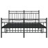 Estructura de cama cabecero y estribo metal negro 140x200