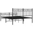 Estructura de cama cabecero y estribo metal negro 140x200