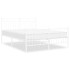 Estructura cama metal con cabecero y estribo blanco 140x200