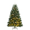 Árbol de Navidad artificial con bisagras 300 LED y bolas 240 cm