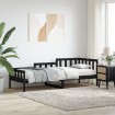 Sofá cama madera maciza de pino negro 90x190 cm