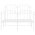 Estructura cama metal con cabecero y estribo blanco 120x190