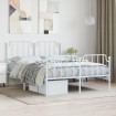 Estructura cama metal con cabecero y estribo blanco 135x190 cm