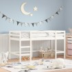 Cama alta de niños con escalera madera maciza blanca 90x200 cm