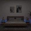 Mesitas de noche con luces LED 2 uds roble Sonoma 40x39x48,5 cm