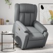 Sillón reclinable elevable cuero artificial gris