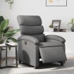 Sillón reclinable eléctrico de cuero sintético gris