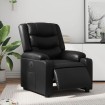 Sillón reclinable eléctrico de cuero sintético negro