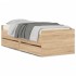 Estructura de cama con cajones roble Sonoma 75x190