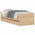 Estructura de cama con cajones roble Sonoma 75x190