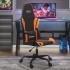 Silla gaming de masaje cuero sintético negro y