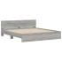 Estructura de cama cabecero y luces LED gris Sonoma 180x200