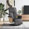 Sillón reclinable de masaje con reposapiés cuero sintético gris