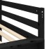 Cama alta de niños con tobogán madera maciza negra 90x200