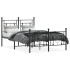 Estructura de cama con cabecero y pie metal negro 120x190