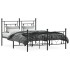 Estructura de cama cabecero y estribo metal negro 135x190