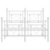 Estructura cama metal con cabecero y estribo blanco 120x200