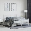 Estructura cama metal con cabecero y estribo blanco 135x190 cm