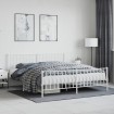 Estructura cama metal con cabecero y estribo blanco 180x200 cm