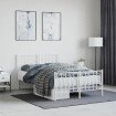 Estructura cama metal con cabecero y estribo blanco 120x190 cm