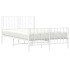 Estructura cama metal con cabecero y estribo blanco 120x190