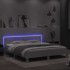 Estructura de cama con cabecero y luces LED blanca 200x200