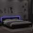 Estructura de cama cabecero y luces LED negra 180x200