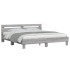 Estructura de cama cabecero y luces LED gris Sonoma 180x200