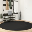 Alfombra de pelo corto suave lavable HUARTE negro Ø 200 cm