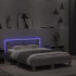 Estructura de cama cabecero y luces LED gris Sonoma 120x190