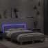 Estructura de cama cabecero y luces LED gris hormigón