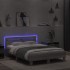 Estructura de cama cabecero y luces LED gris Sonoma 120x200