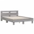 Estructura de cama cabecero y luces LED gris Sonoma 120x200