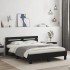 Estructura cama con cabecero madera ingeniería negro 140x190