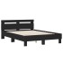 Estructura cama con cabecero madera ingeniería negro 135x190