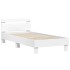 Estructura cama con cabecero madera ingeniería blanco 90x200