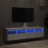 Muebles de TV de pared con luces LED 2 uds blanco 80x30x40