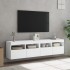 Muebles de TV de pared con luces LED 2 uds blanco 80x30x40