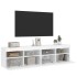 Muebles de TV de pared con luces LED 2 uds blanco 80x30x40