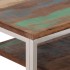 Mesa consola acero inoxidable plateado madera maciza