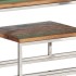 Mesa consola acero inoxidable plateado madera maciza