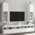 Muebles de TV con luces LED 2 uds blanco 30,5x30x102