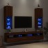 Muebles de TV con luces LED 2 uds marrón roble 30,5x30x102