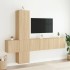 Muebles de TV de pared 5 pzas madera de ingeniería roble