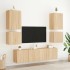 Muebles de TV de pared 6 pzas madera de ingeniería roble