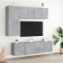 Muebles de TV de pared 5 pzas madera ingeniería gris