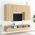 Muebles de TV de pared 5 pzas madera de ingeniería roble