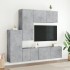 Muebles de TV de pared 5 pzas madera ingeniería gris