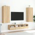 Muebles de TV de pared 5 pzas madera de ingeniería roble