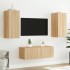 Muebles TV pared con LED 4 pzas madera ingeniería roble